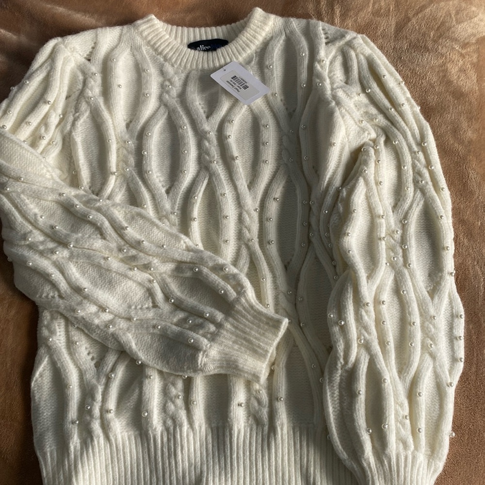 Chunky knit pearl sweater